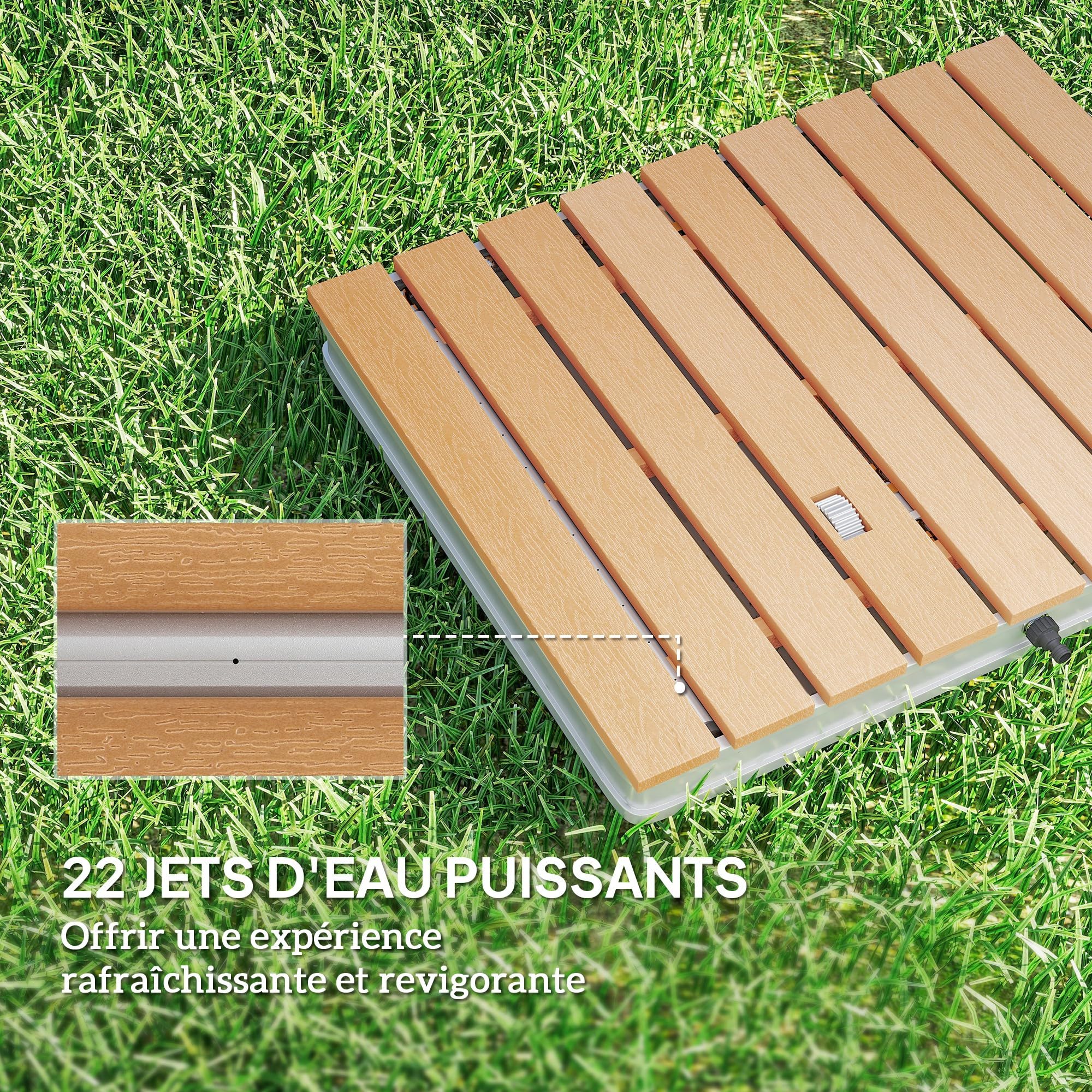 Outsunny Douche de Jardin extérieure Portable, Douche de Camping Hauteur de Fontaine réglable jusqu'à 4 m, étanche, Structure en Alliage d'aluminium, résistante aux UV et au Gel pour Piscine, Plage