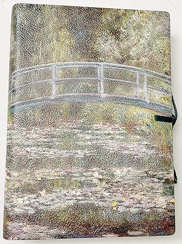"Monet's Bridge - Diario forrado de cuero impreso