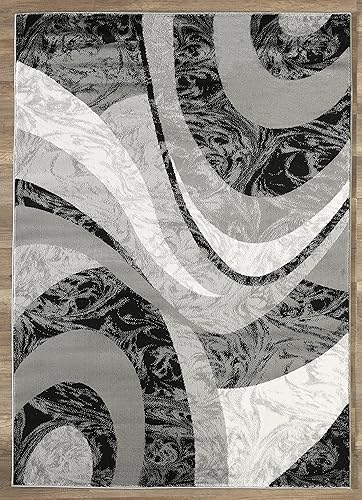 Miniatura 7 de YafaHomeFashion - Alfombras para sala de estar y dormitorio, suaves, modernas y contemporáneas, con diseño de remolinos, alfombra de área para