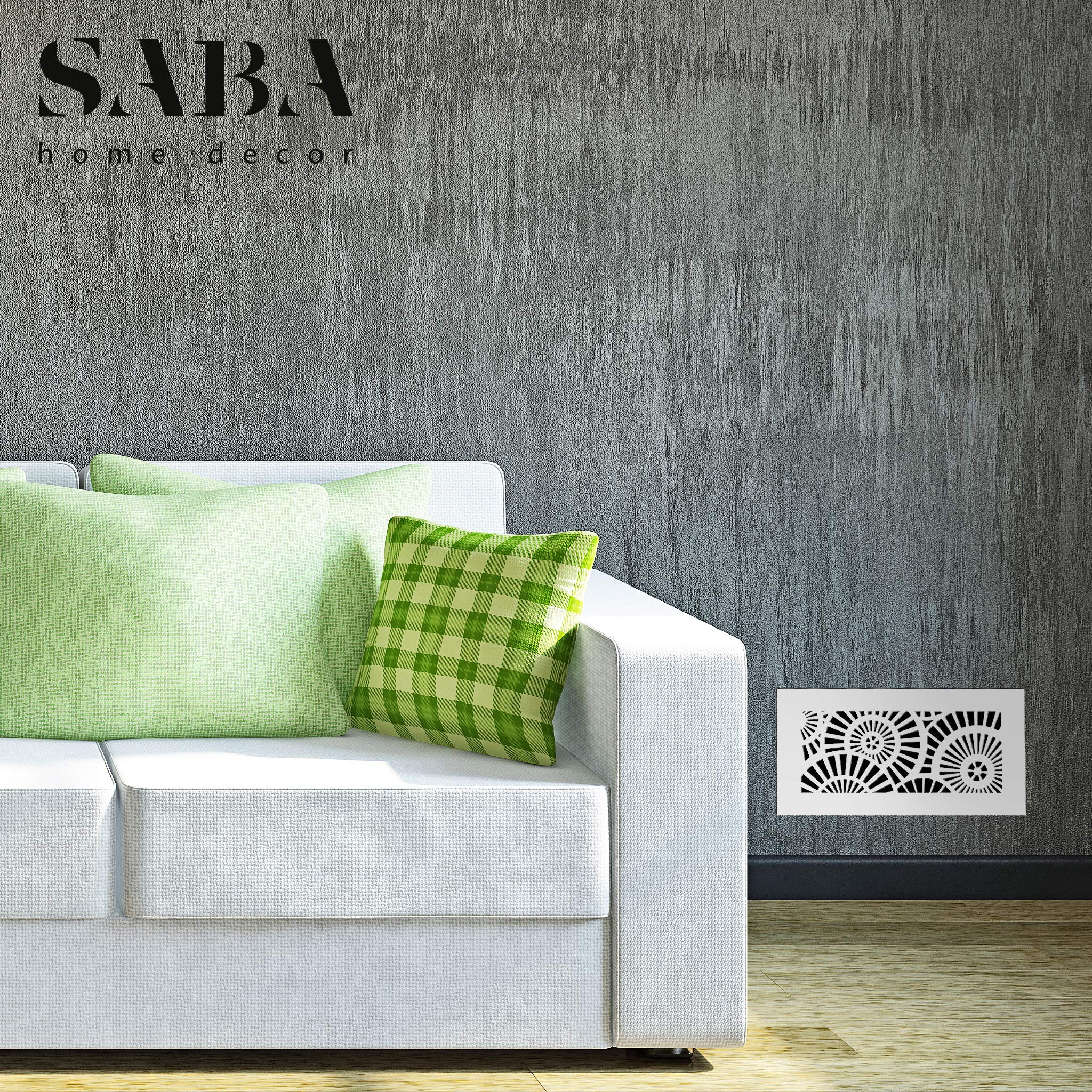 SABA Home Decor Lüftungsgitter Aus Acryl – Weiß, 4x10 Kanalöffnung, Dekorativ Für Wand/Decke