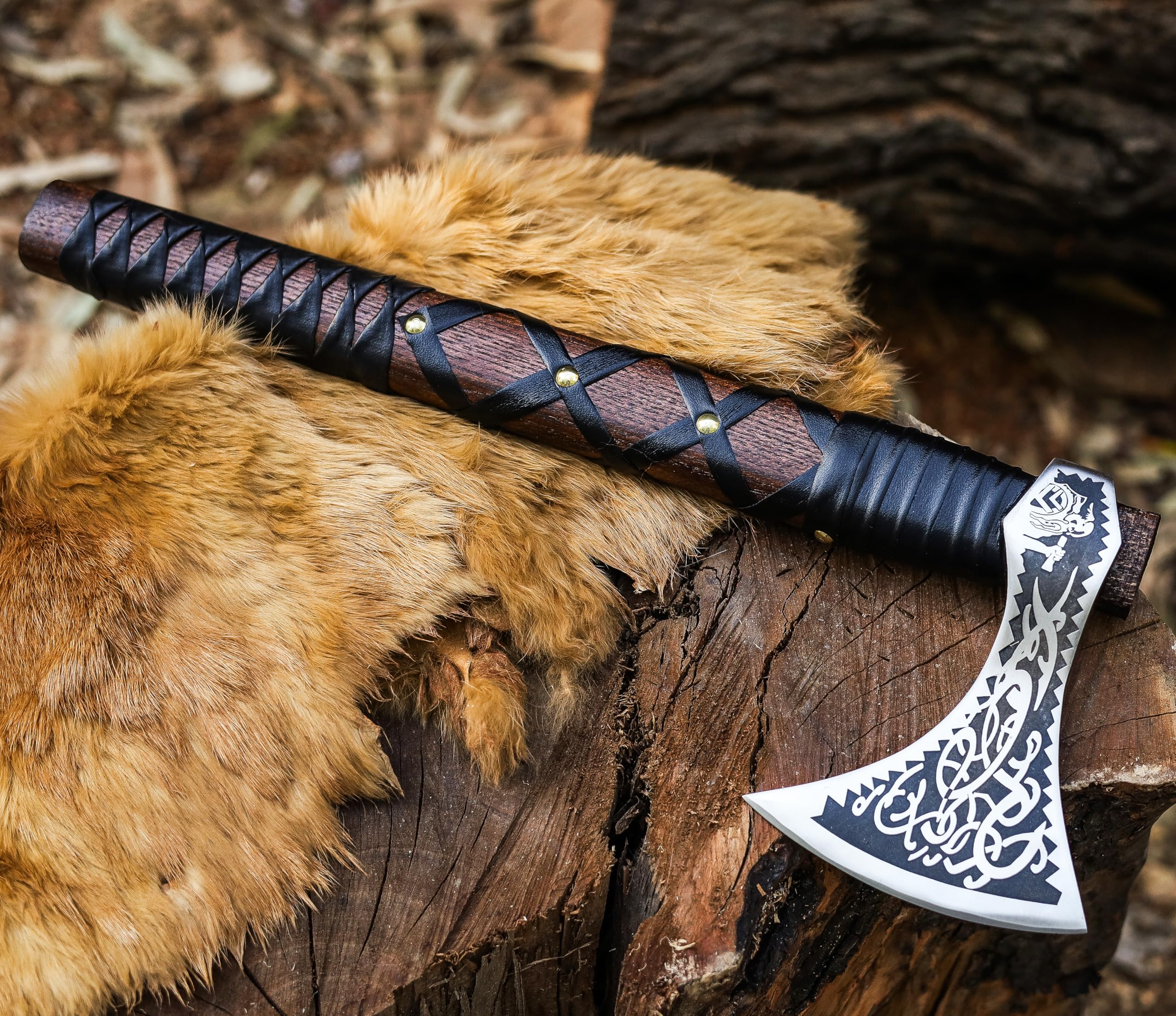 Amazon.com : SHINY CRAFTS® Norse Viking Axe with Leather Sheath
