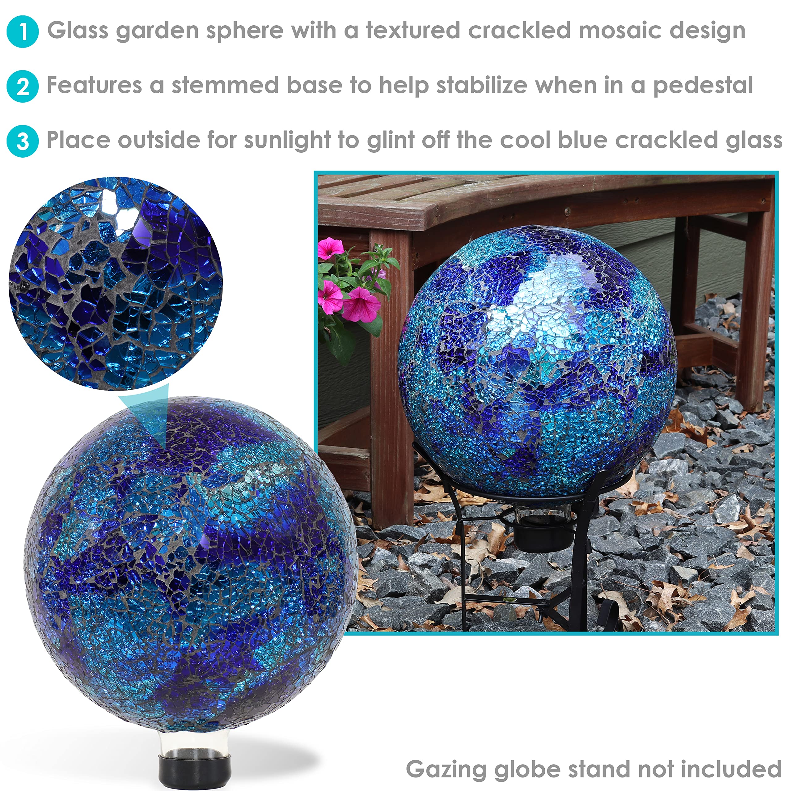 Amazon.com : Sunnydaze 10-inch Gazing Ball for Garden