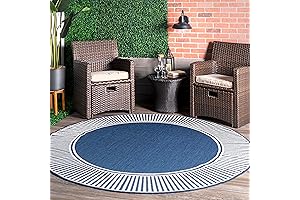 nuLOOM 7' Round Outdoor Rugs for Patio Balcony Living