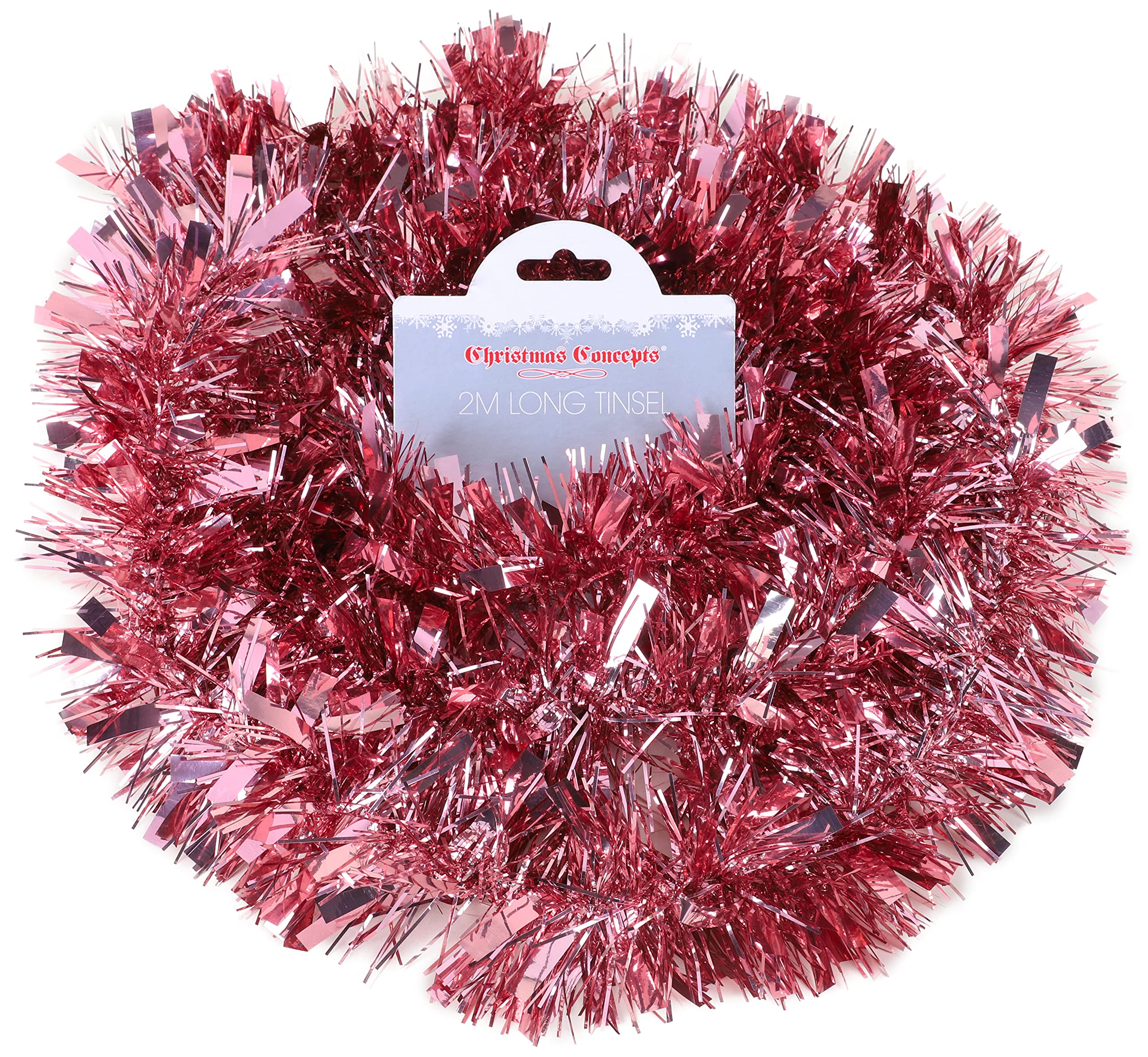 Christmas Concepts Pink Christmas Concepts® 2M (6.6Ft) Chunky/Fine Christmas Tinsel - Christmas Decoration Tinsel (Blush)