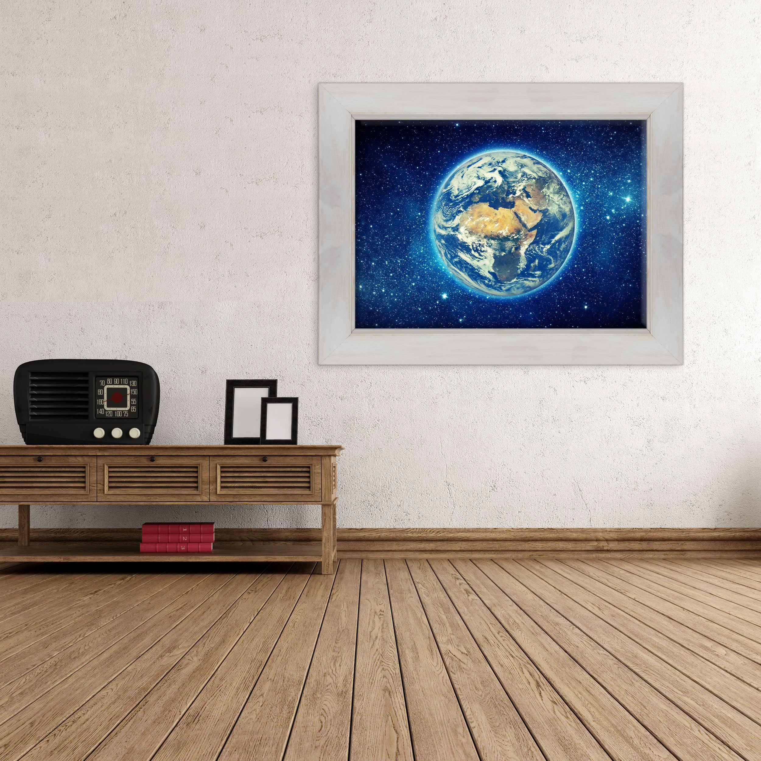 Cuadro sobre lienzo Canvas – ConKrea – Listo para colgar – Mundo Tierra del espacio – Espacio – Estrellas y Nebulose Via Lattea planetas