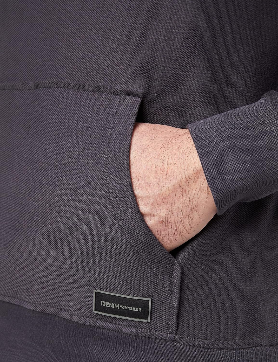 Sweat-shirt à Capuche Tom Tailor Denim Pour Homme - Coupe Décontractée - Poche Kangourou - Coton Durable BCI