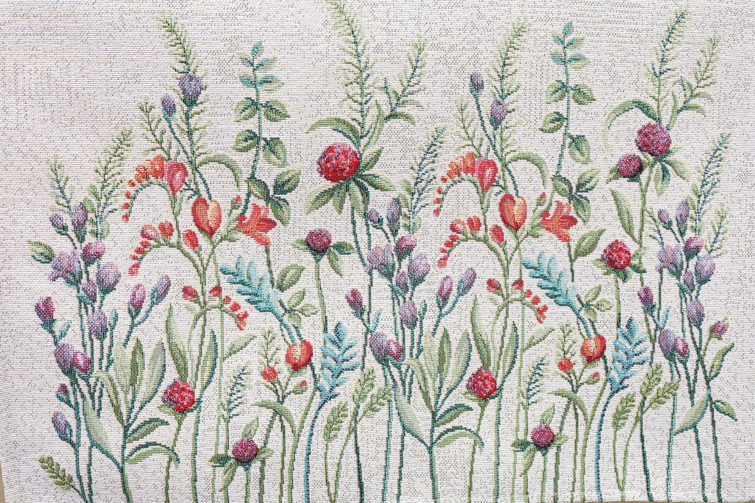 Tischsets Platzsets Abwaschbar 12er Set, 35x45 cm, Platzdeckchen Stoff 100% Jacquard Gobelin, Untersetzer Teller Hochwertige Wiederverwendbare für Hochzeit, Geburtstag, Küchen, Cafe - Grasland