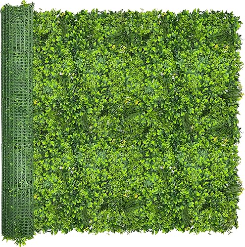 Miniatura 31 de Pantalla de Pared de Valla de Privacidad de Hiedra Artificial, 40 x 120 pulgadas, anti rayos UV, telón de fondo de vegetación falsa de hiedra, setos