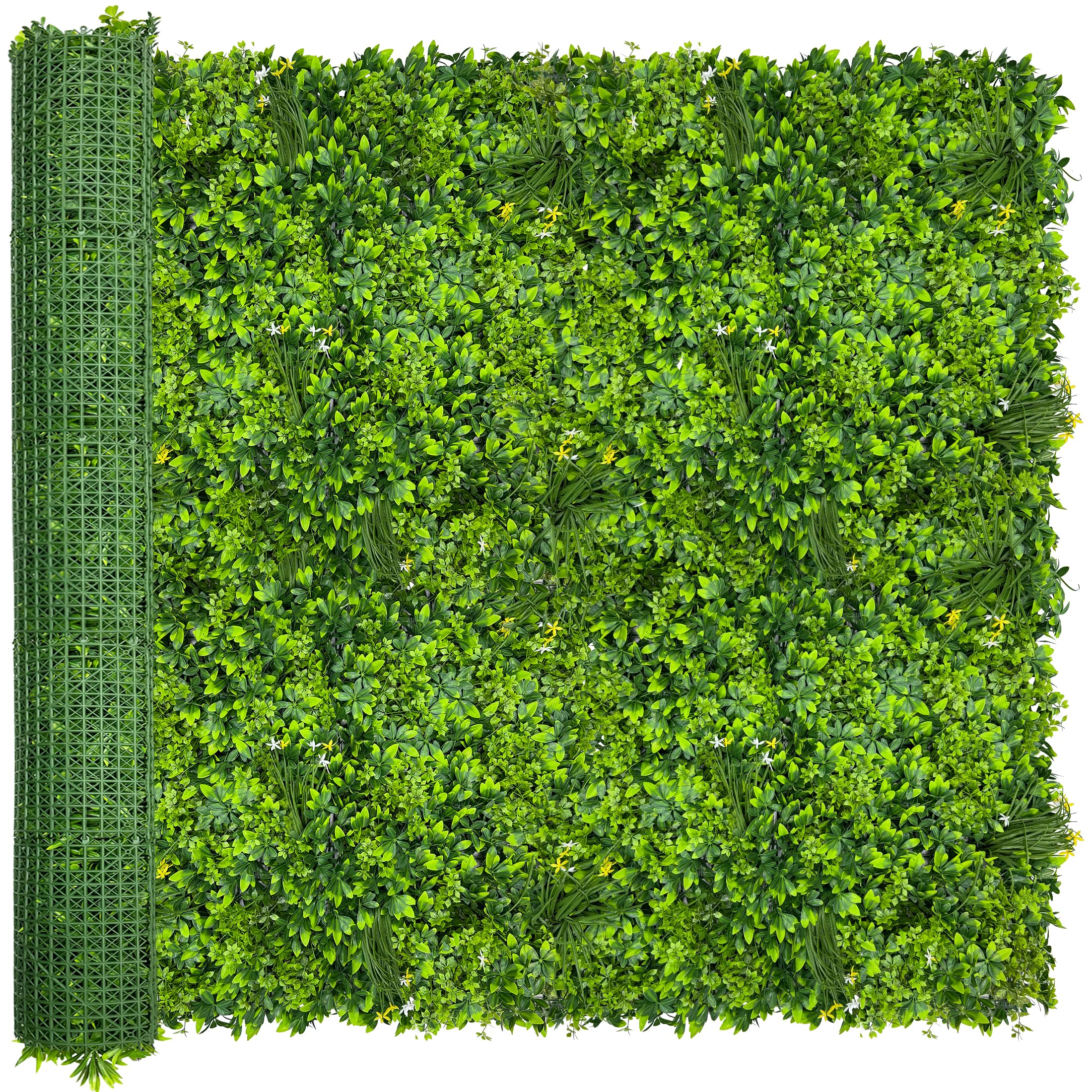 Photo 1 of ODTORY Artificial Plant Wall Roll: 72 X144 in (72 sqft) UV-Anti Ivy Privacy Fence Screen Faux Greenery Panels Backdrop Boxwood Ivy Vine Leaf Hedge Fence for Indoor Outdoor Green Decor