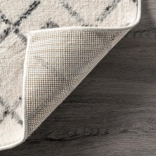 Miniatura 7 de nuLOOM Creek Modern Trellis - Alfombra de estampados geométricos, 8 x 10 pies, color gris