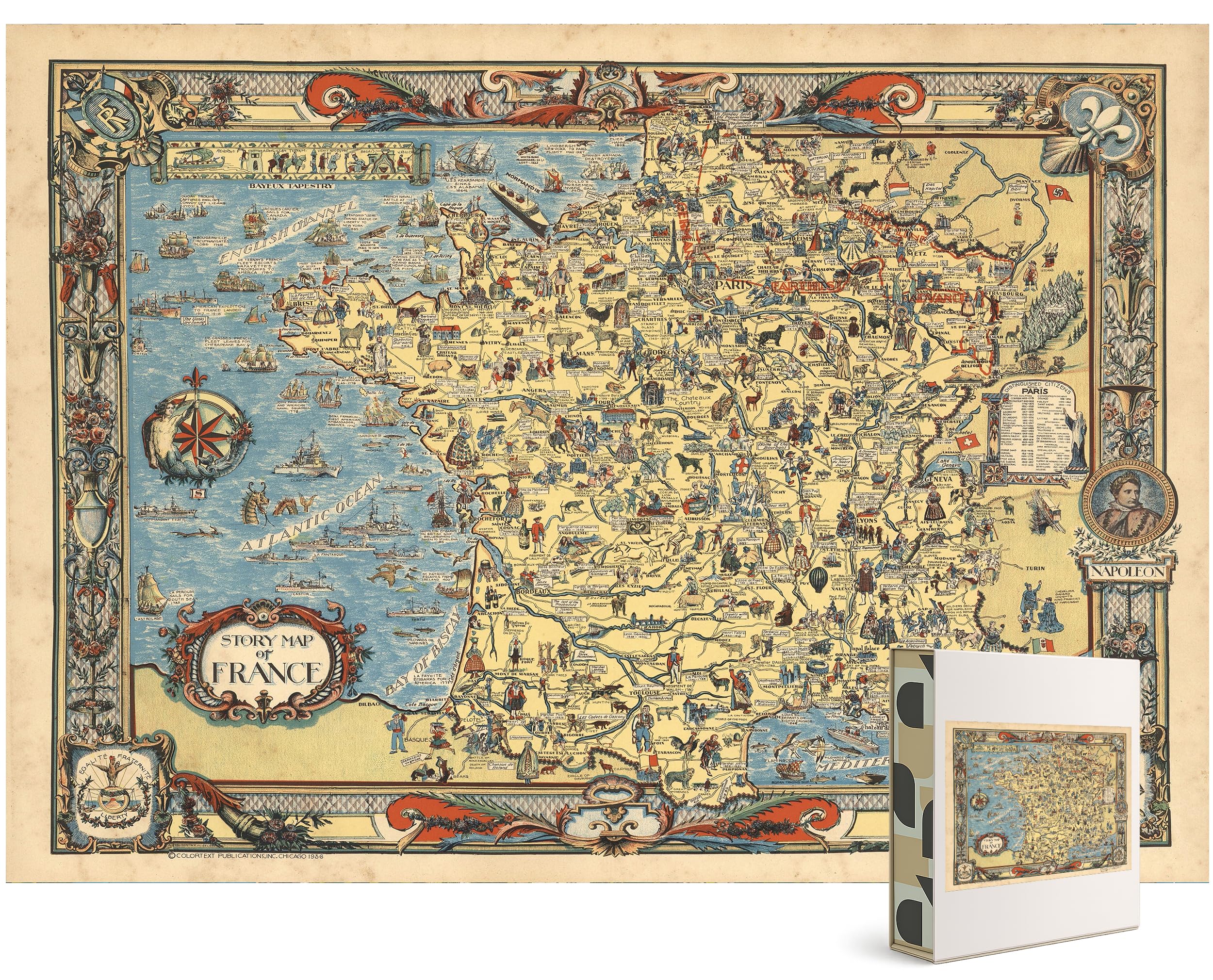 Puzzle adulte de 1000 pièces | 1936 | Carte d'histoire de France | Fait main | Jeu de puzzle pour adultes