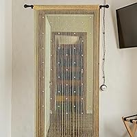 Vista 7 de Cortinas de cuentas para puerta, cortinas de cuentas para colgar, divisor de habitación, decoración de cuentas, panel de flecos con purpurina