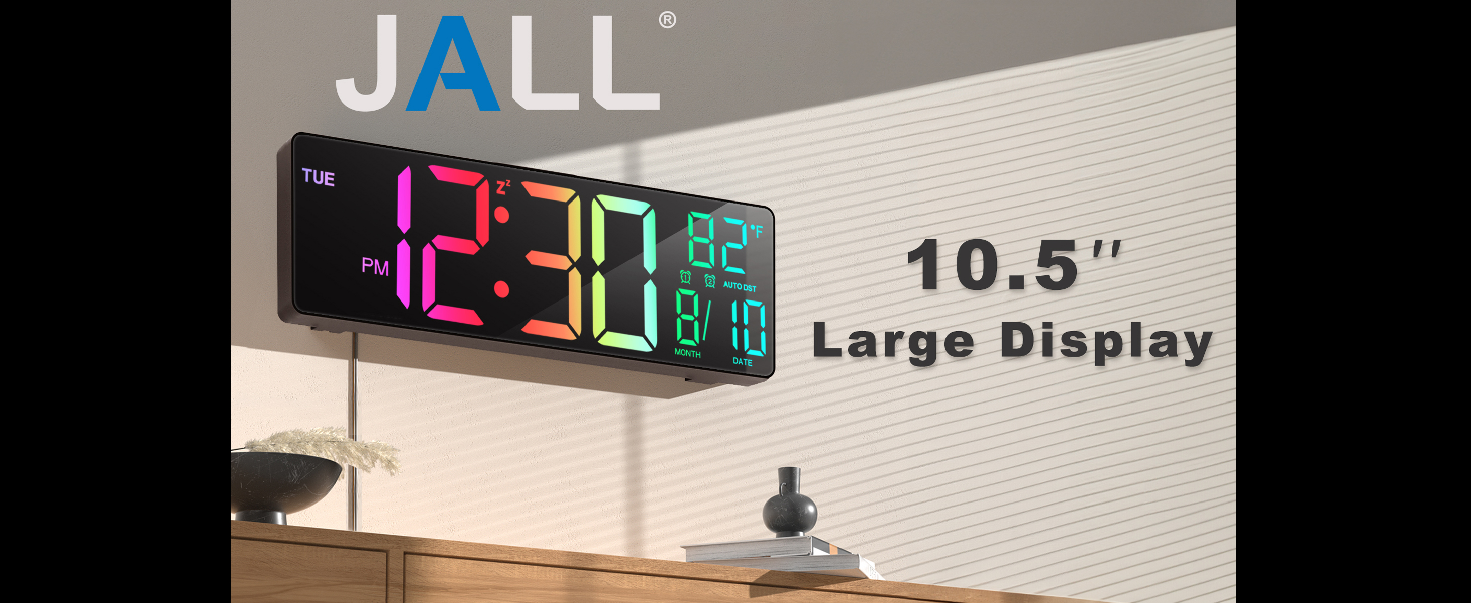 Amazon.com: JALL 10.5'' Digital Large Alarm Clock with 8-in-1 RGB