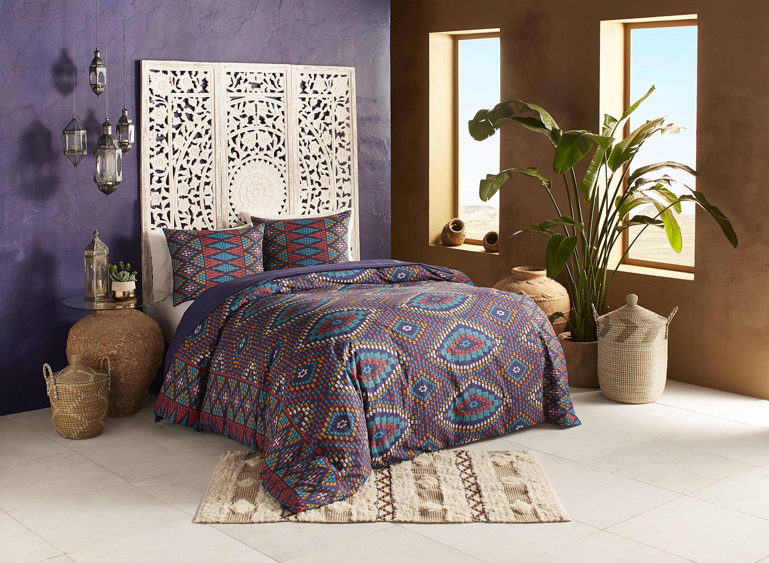 Blissliving Home Blissliving Marrakesh Berber Textile Duvet Set King, Multi