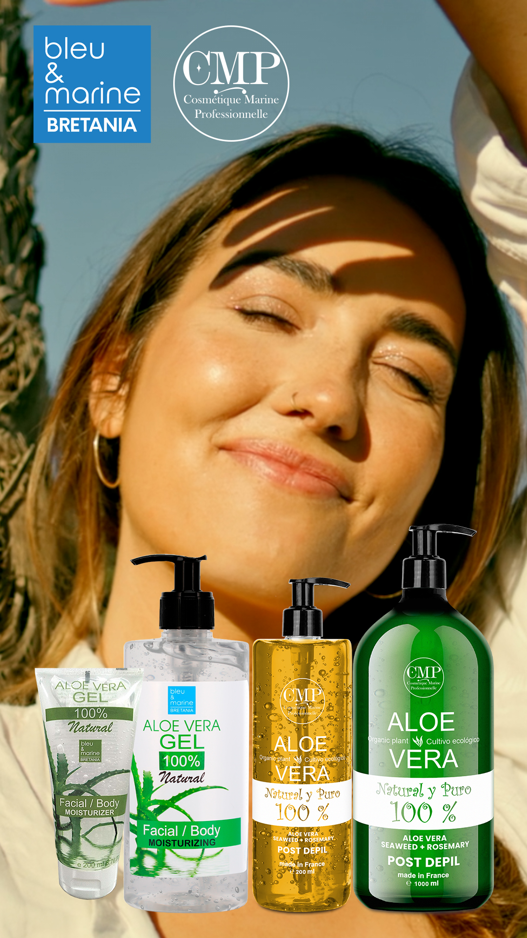 Bleu & Marine Bretania - 100% Natural Aloe Vera 1000ml | Face Cleanser,  Toning, Cosmetic Base | After-Sun | Firming Skin, Pack of 1 :  Amazon.com.be: Beauty