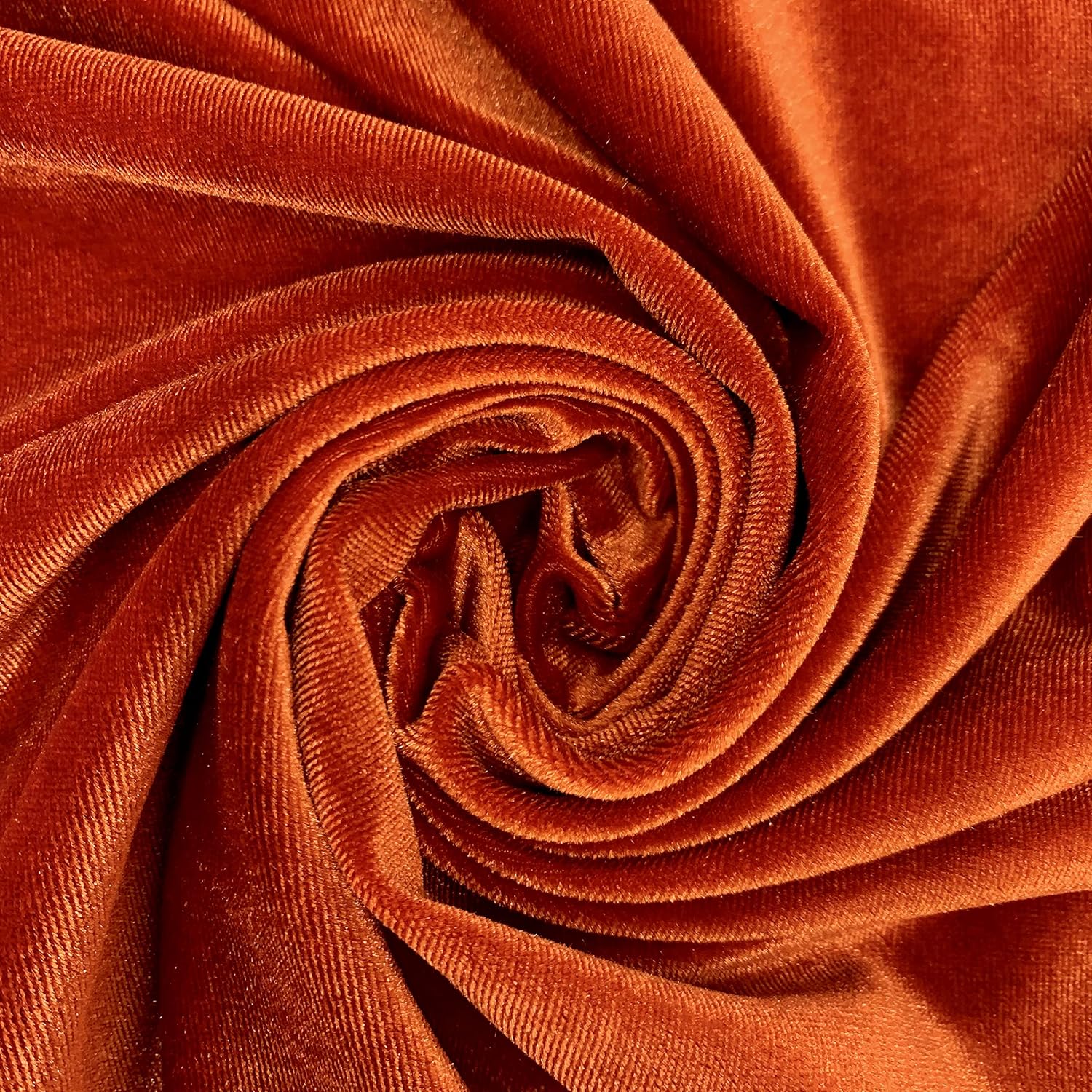 Princess Burnt Orange Polyester Spandex Stretch Velvet Fabric for Ribbons, Headwraps, Clothes Costumes, Crafts - 10001 NewFabricsDaily, Yard (58x36'')