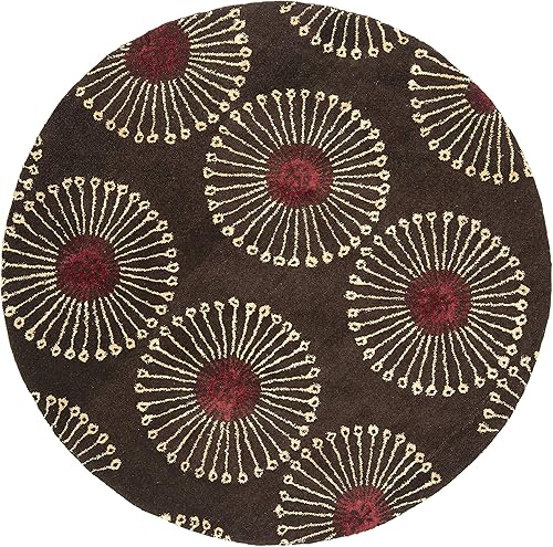 Miniatura 22 de SAFAVIEH Soho Collection SOH821A - Alfombra redonda de lana de primera calidad, hecha a mano, 6 pies, color beige y marrón Beige/Marrón,marrón