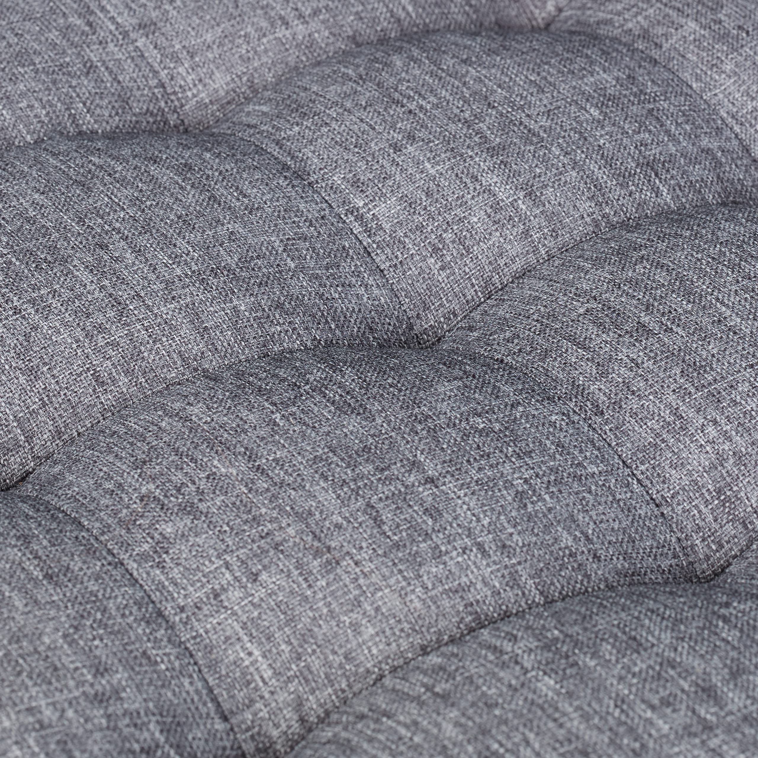 Relaxdays Taburete con Almacenaje, Reposapiés Sofá con Tapa, Asiento Acolchado, Tapizado, Cubo, 42 x 45 x 45 cm, Gris