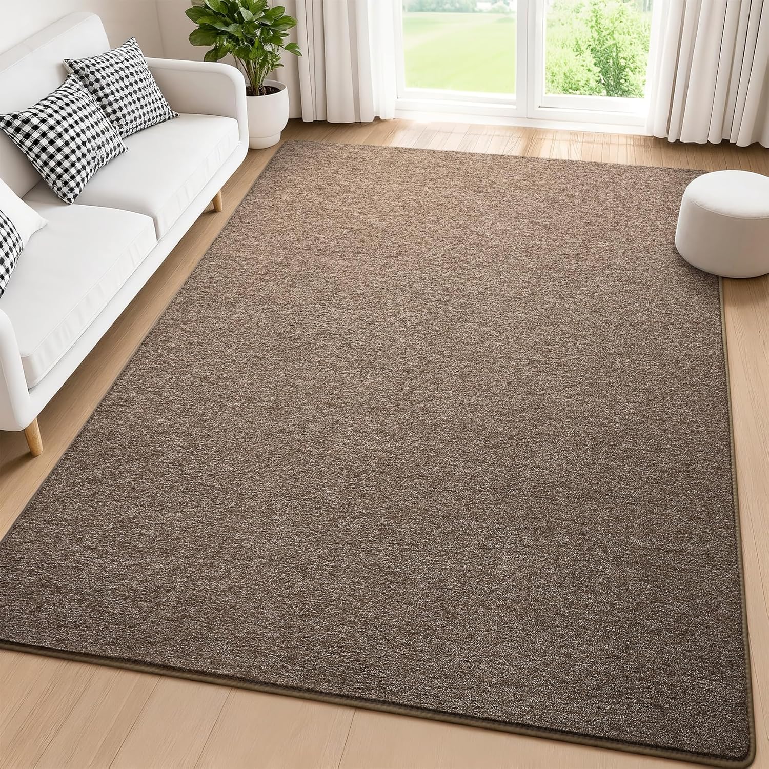 (Similar) Tepook Soft Rugs for Living Room Bedroom, 7x10 Brown Modern Washable Non-Slip Area Rug, Indoor Memory Foam Carpets for Boys Girls Room Home Decor 7 X 10 Feet Brown-white