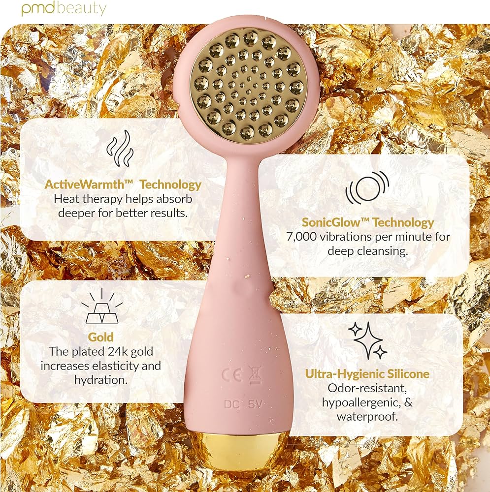 PMD clean pro 洗顔ブラシ 24K金メッキ Amazon.com: PMD Clean Pro Gold - Smart Facial Cleansing Device
