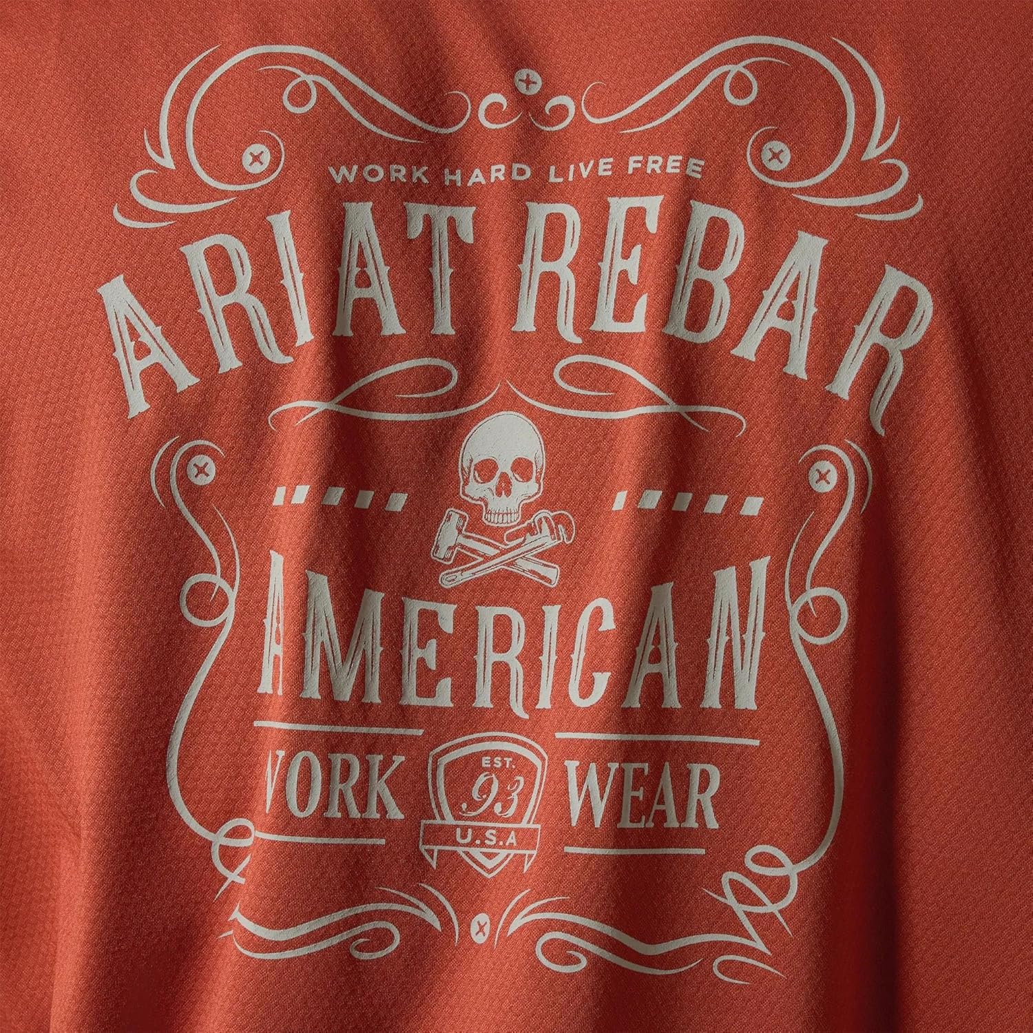 ARIAT Mens Rebar Heat Fighter Label Long Sleeve T-Shirt - Image 4