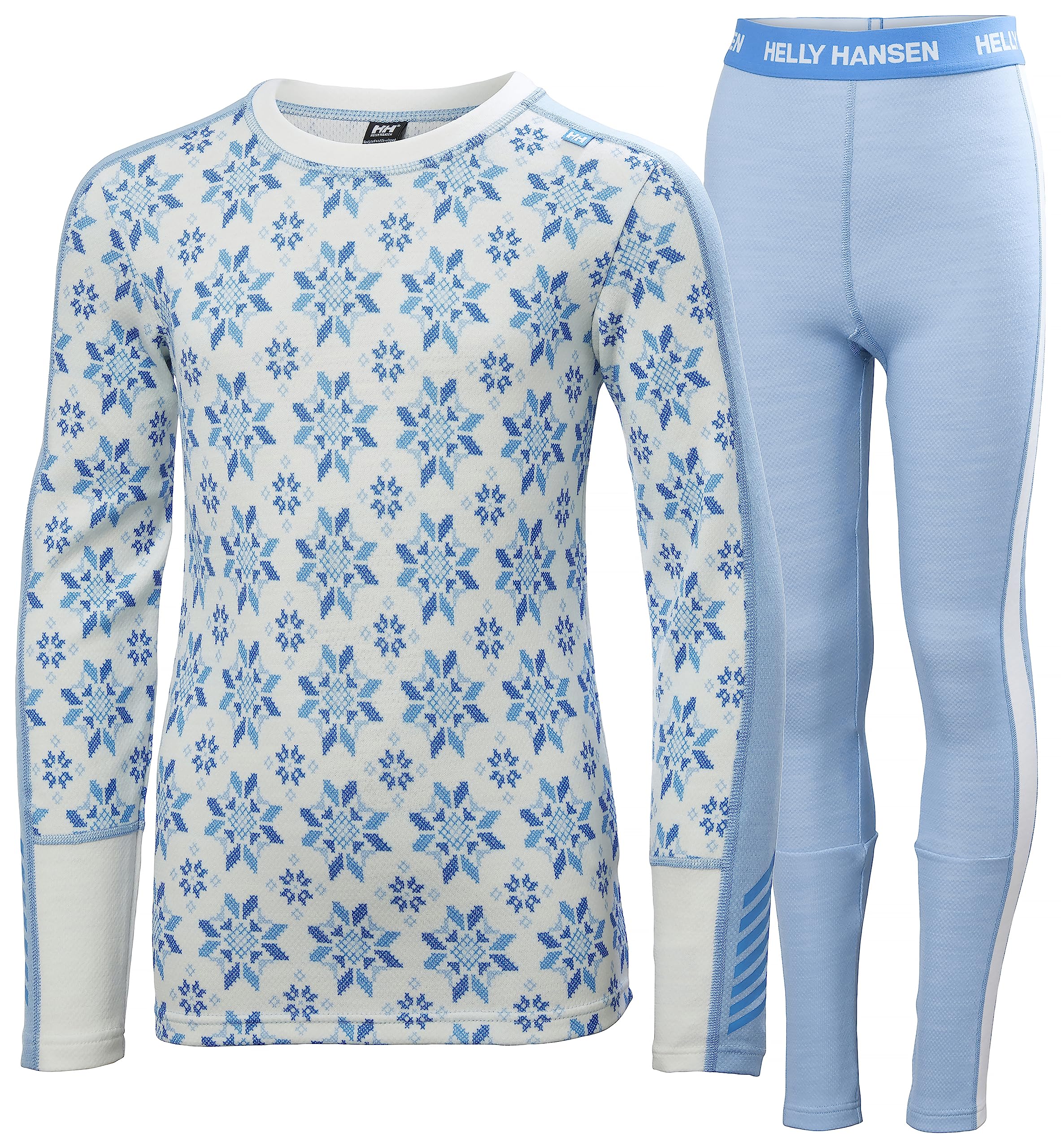 Helly Hansen Junior Unisex Jr Graphic LIFA Merino Set, Bright Blue, 14