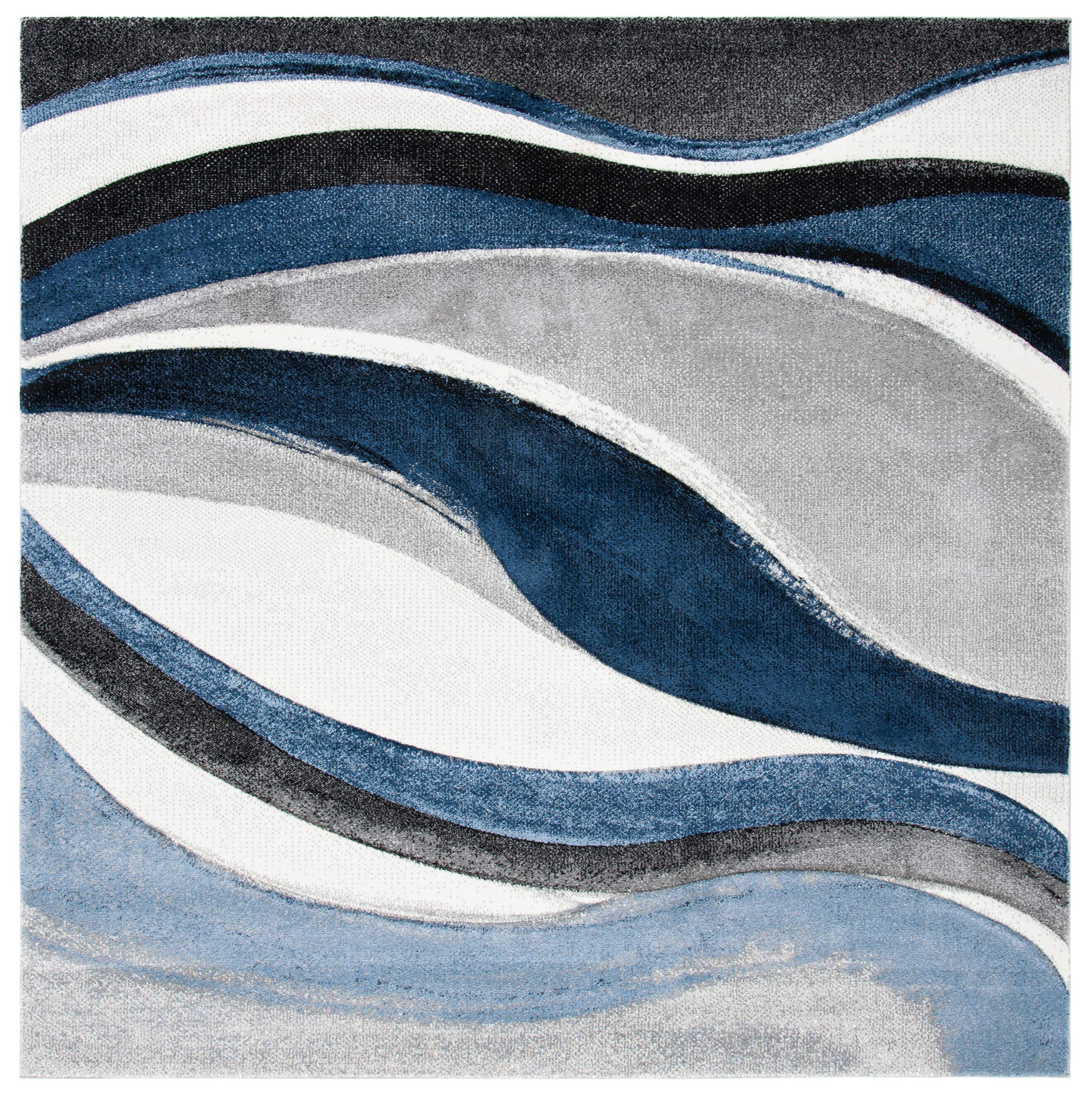 SAFAVIEH Hollywood Square Rug in Grey and Blue