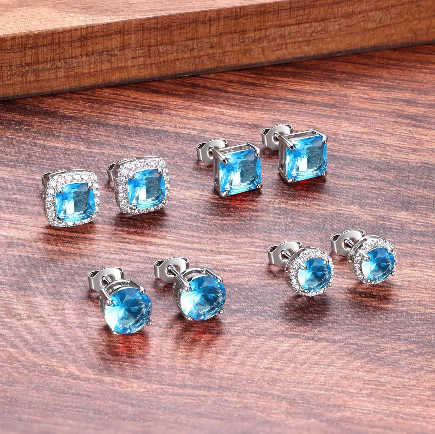 MILACOLATO Cubic Zirconia Stud Earrings for Women Men | 18K Gold Plated Hypoallergenic Sterling Silver Post Earrings | Big Brilliant Simulated Diamond CZ Halo Stud Earrings for Sensitive Ears - Image 5