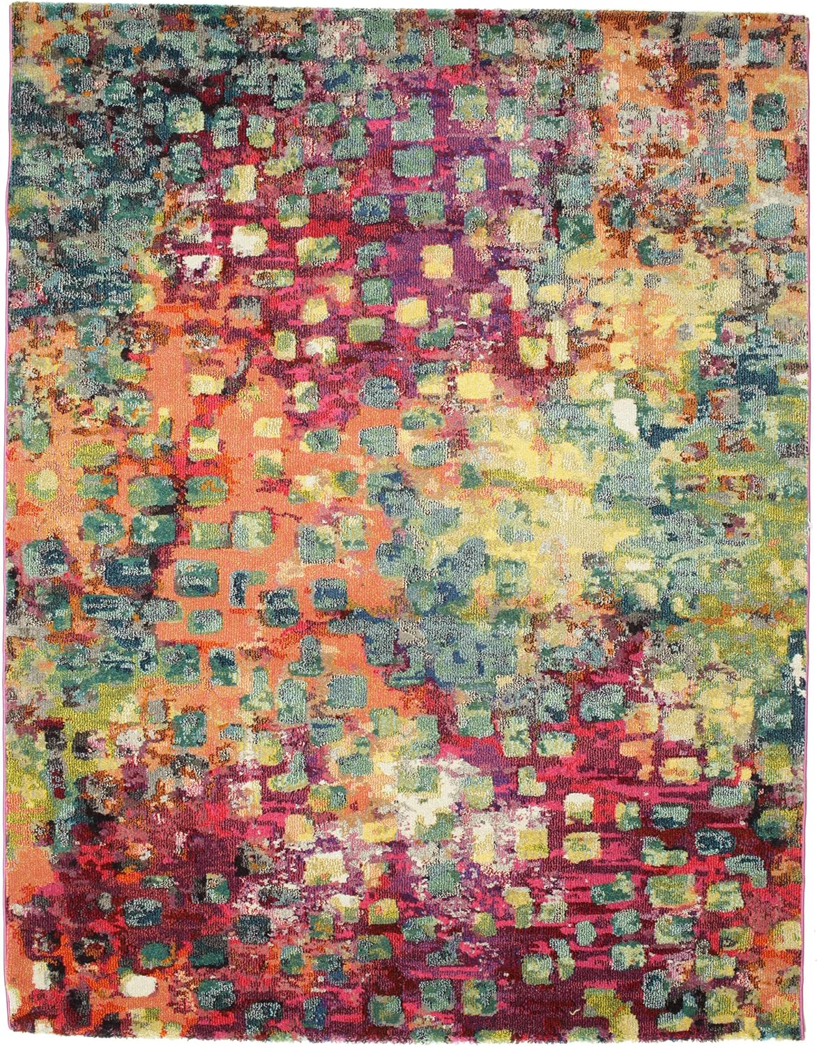 RugVista, Davina, Alfombra, Pila Corta, 200 x 250 cm, Rectangular, Moderno, Oeko-Tex Standard 100, Polypropylene, Pasillo, Dormitorio, Cocina, Sala De Estar, Marrón / Marrón Claro / Amarillo, Multicol