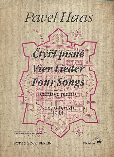Ctyri Pisne Vier Lieder Four Songs Canto e Piano Zaslech Jsem Divoke Husy V Bambusovem Haji Daleko Mesic Je Domova Probdena Noc (1992 sheetmusic)