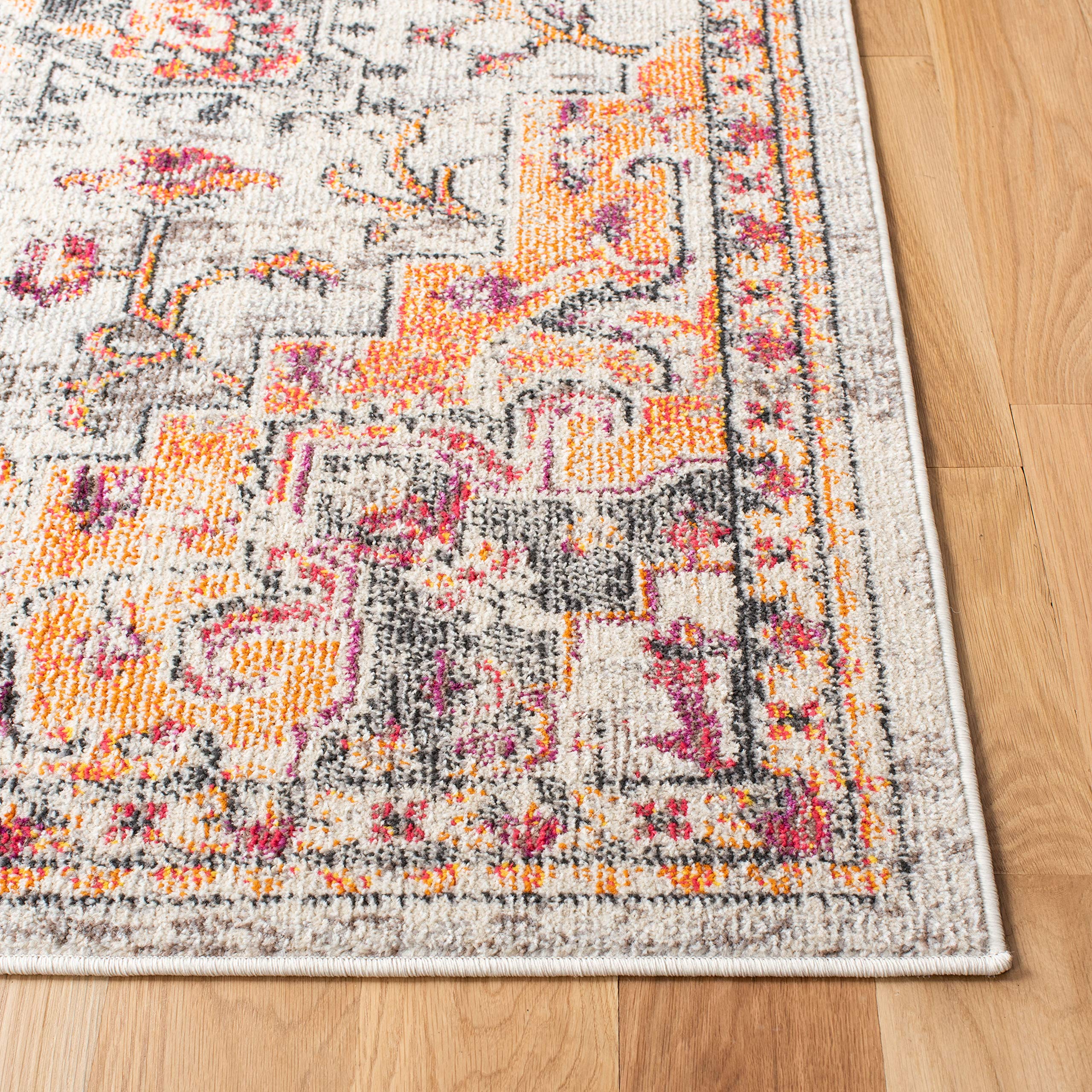 Safavieh Boho Rug for Living Room Dining Room, Bedroom - Madison Collection, Short Pile, in Beige and Orange, 91 X 152 cm - Image 4