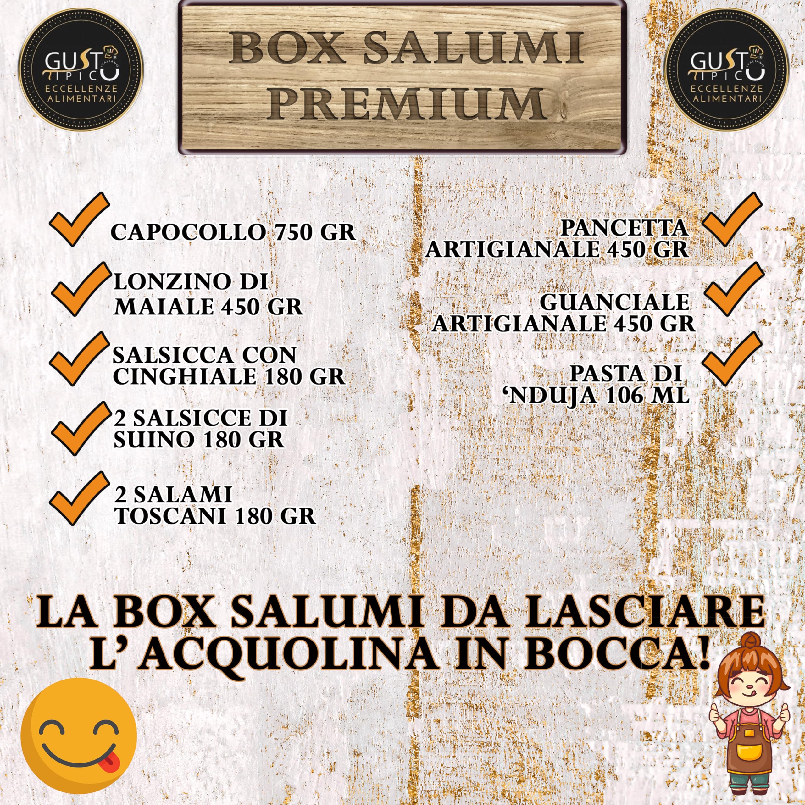 Gusto Tipico Italiano Cesta Salumi | Cesti Salumi Artigianali | Cesta Natale, Cesti Natalizi Alimentari Salumi | Cesto Natale Salumi, Cesta Regalo Natale (PREMIUM - COMPLETA)