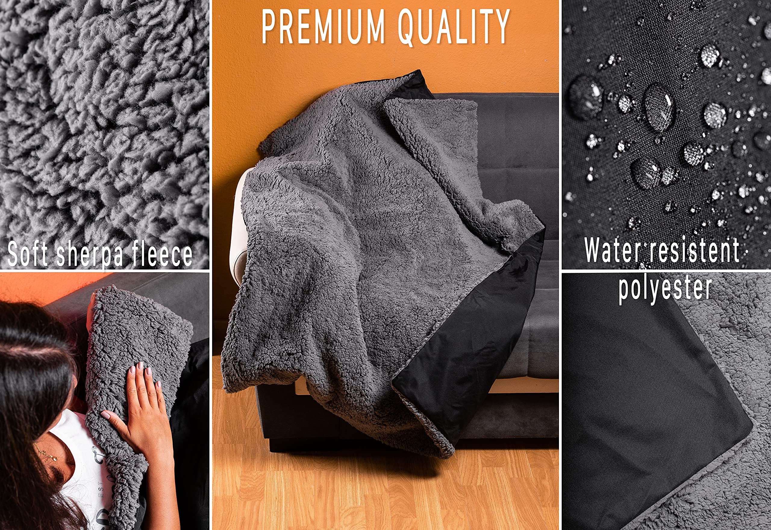 Zento Sherpa Fleece Blanket ?Çô Electric Fast Heating Warm Blanket ?Çô Car and Home Adaptable for All Time Use ?Çô Premium Quality and Great for Home and Traveling - Full Body Size (59?Ç¥ x 43?Ç¥ ) (Grey 1)