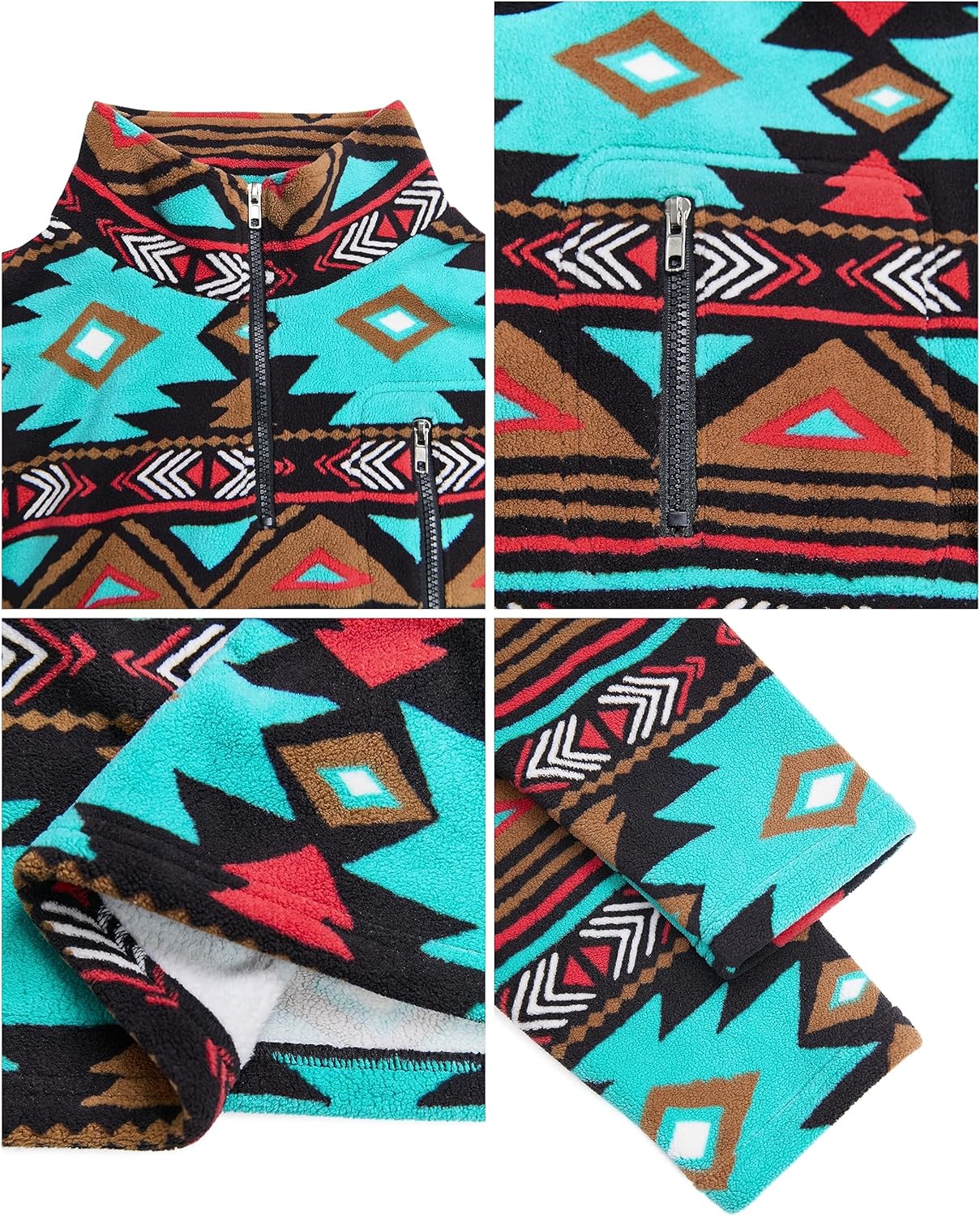 Beotyshow Mens Tactical Fleece Jacket Polar Soft Warm Quarter Zip Pullover - Image 3