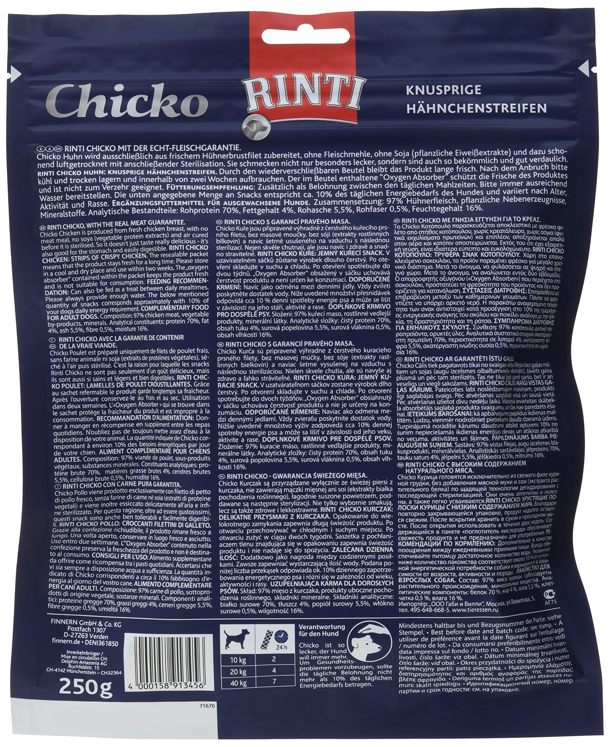 Rinti Extra Chicko kurczak, 3 sztuki w opakowaniu (3 x 250 g)