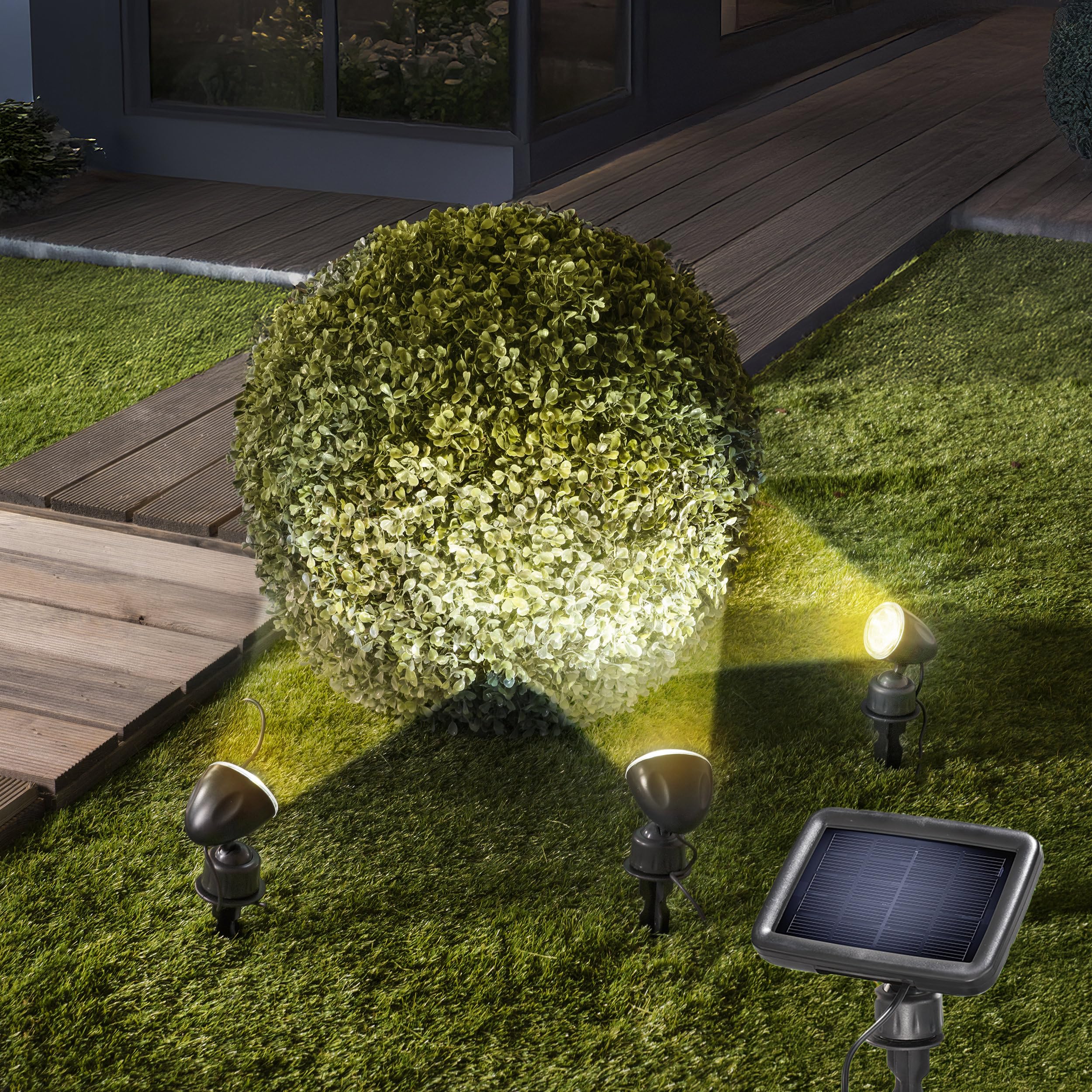 esotec Solarspot Trio Professional warmweiß 3500K | Drei Spots, 15 lm je Strahler