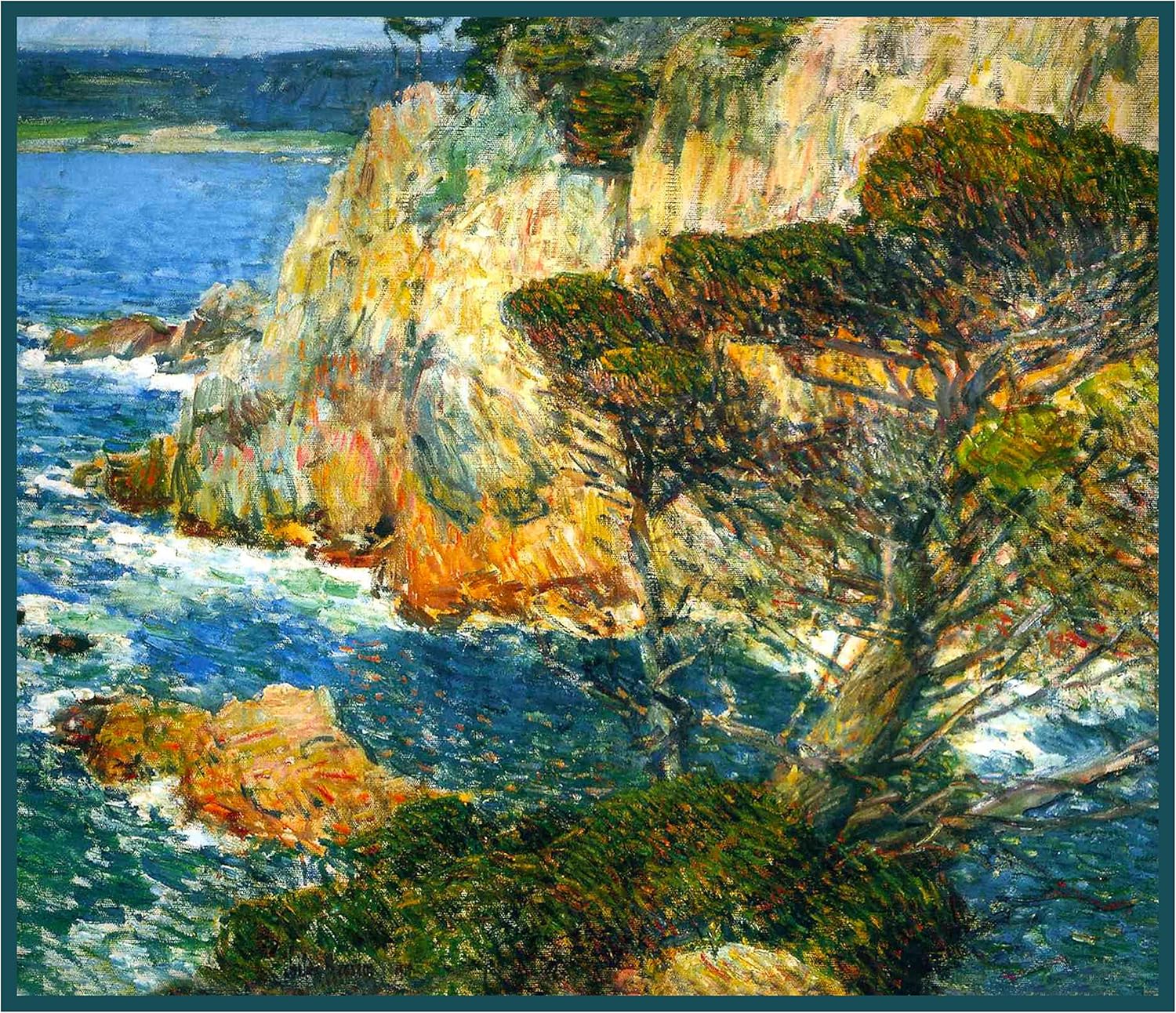 Orenco Originals Rocks on Point Lobos Carmel California Childe Hassam Counted Cross Stitch Pattern