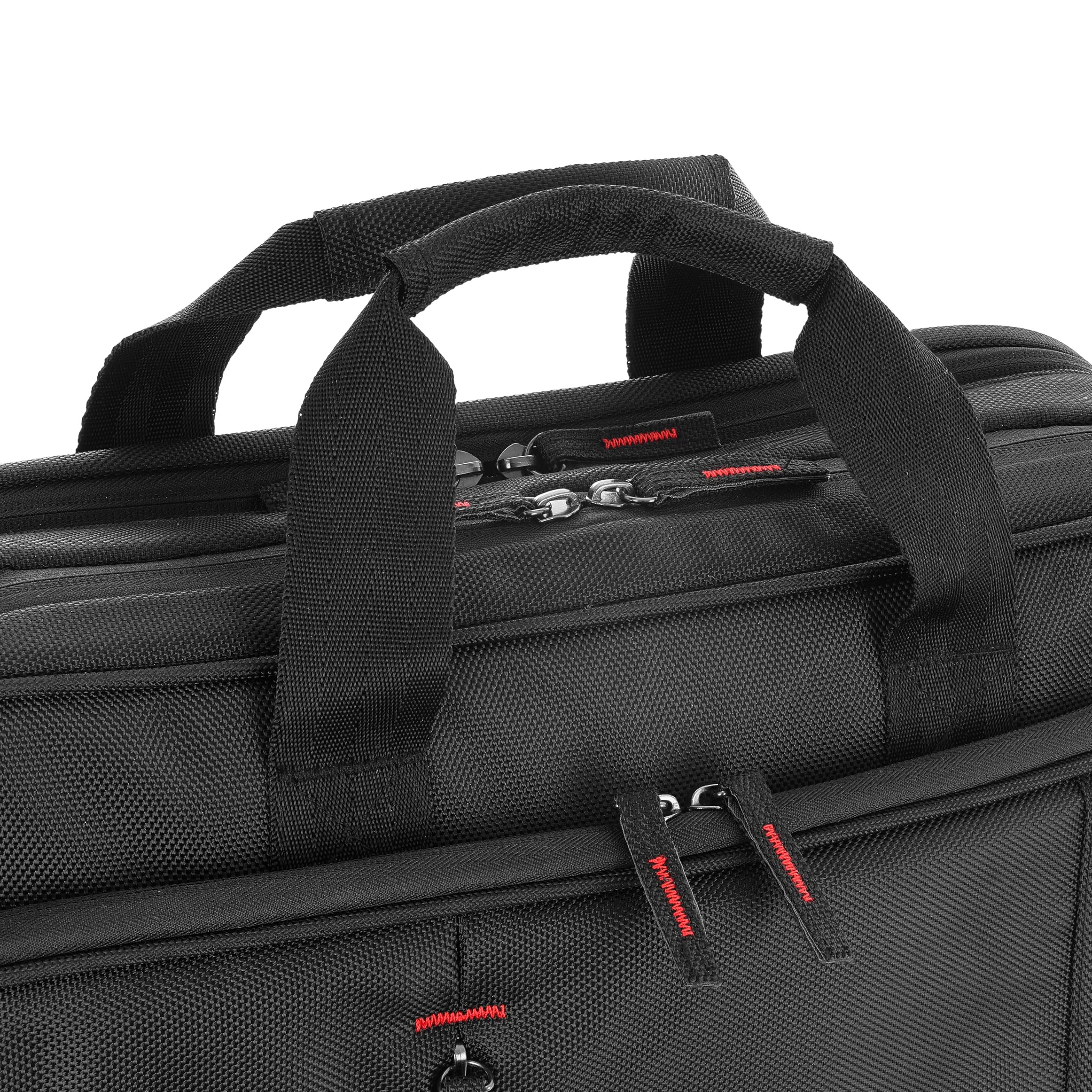 BARRENS Grande borsa per computer portatile da 17,3", 3 scomparti, borsa a tracolla e ventiquattrore, ideale per viaggi, affari e uso quotidiano, Nero , L