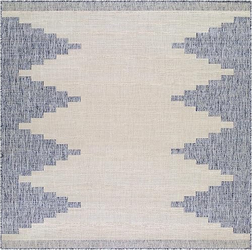 Miniatura 7 de Caluya - Alfombra grande para interiores y exteriores, alfombra de patio para porche exterior, alfombra impermeable, aspecto tribal del suroeste, 8