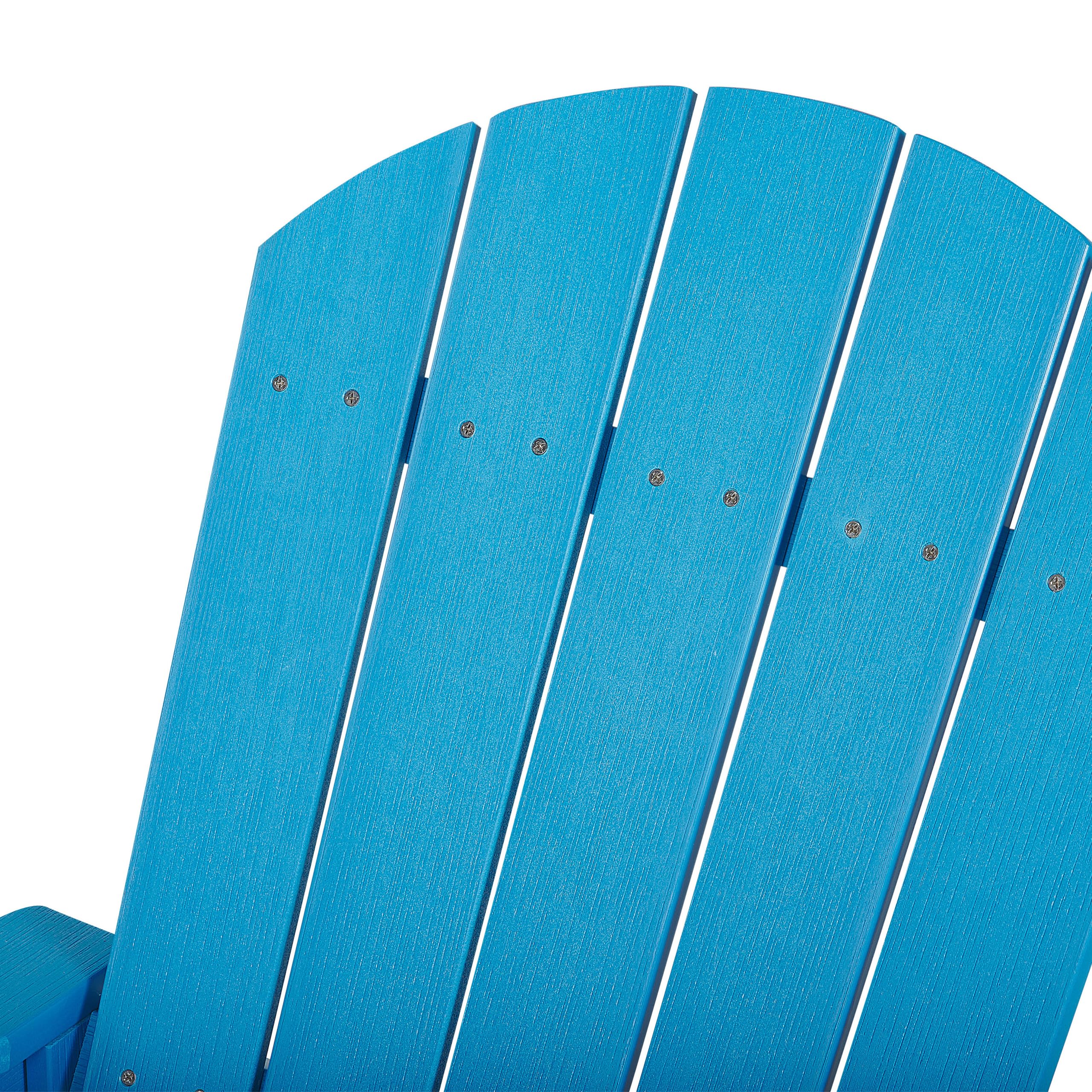 Beliani Moderner Muskoka Garten-Schaukelstuhl in Blau mit Breiten Armlehnen Adirondack