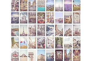 40 Piece French Collage Kit of 4x6 Photo Prints for Decorating Any Space