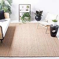 Vista 1 de SAFAVIEH Alfombra de área de 9 x 12 pulgadas, colección de fibra natural, grande, marrón natural, yute hecho a mano, diseño de tejido de canasta