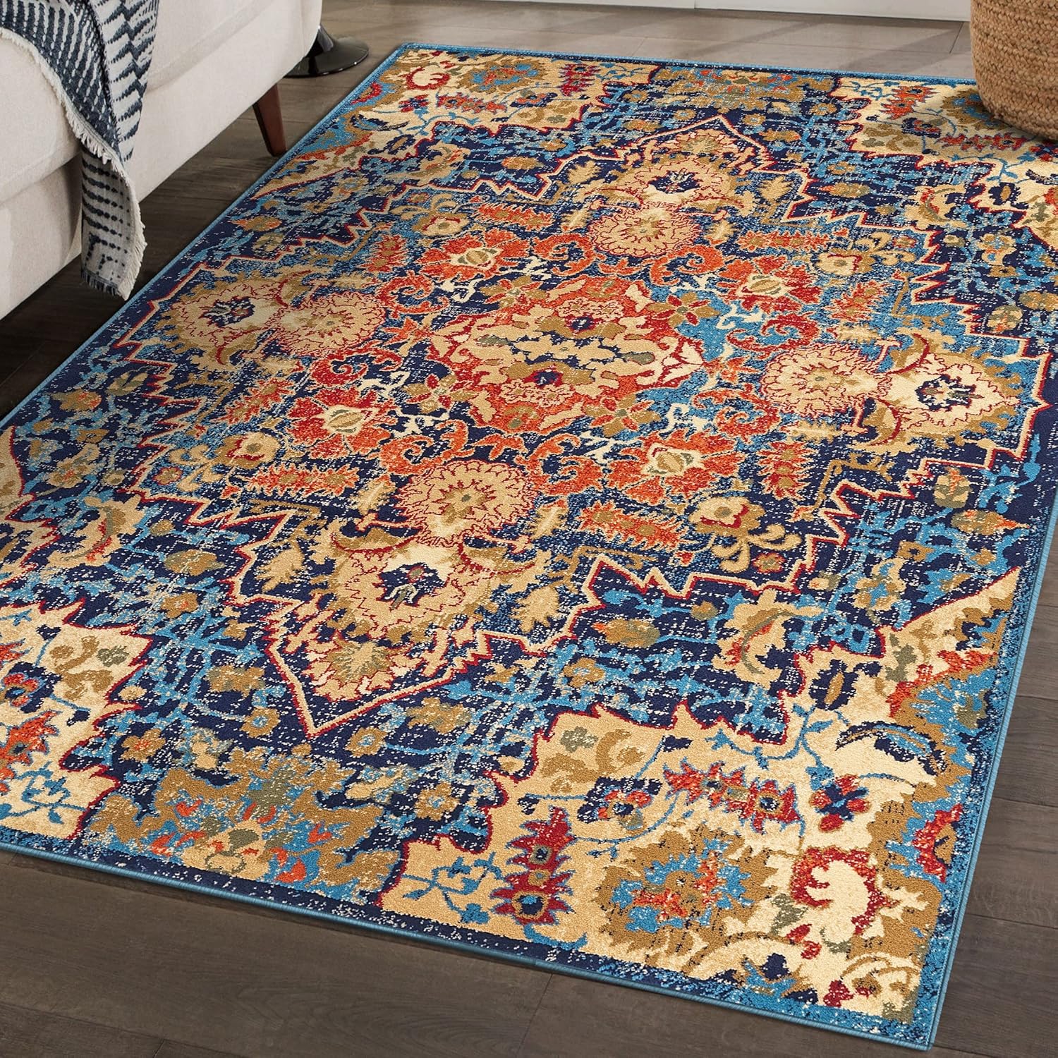 LUXE WEAVERS Howell Collection Oriental 8x10 Blue Area Rug
