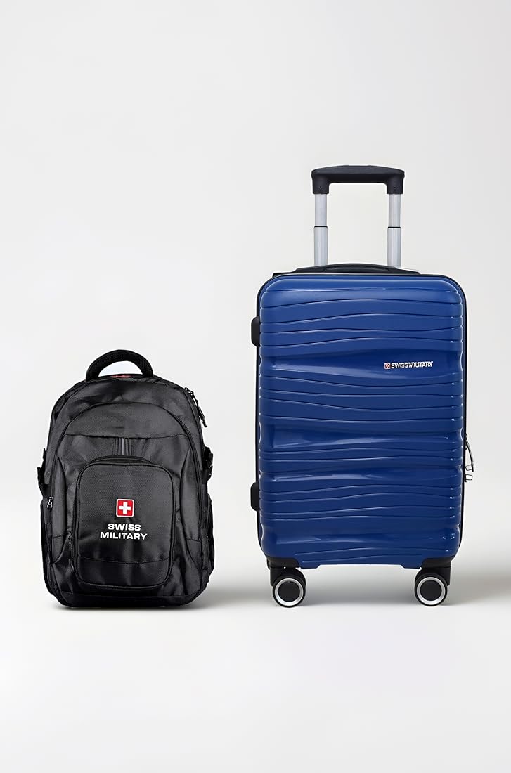 Swiss Military PP Swirl Textured Hard Top 20 Inch Luggage Trolley