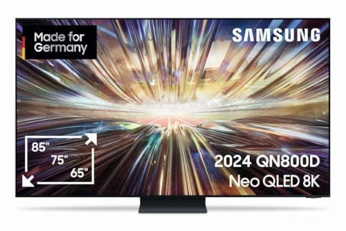 Samsung Neo QLED 8K QN800D Fernseher 75 Zoll, Samsung TV mit Neo Quantum HDR 8K+, Neural Quantum 8K AI Gen2 Prozessor, 8K AI Upscaling, Smart TV, KI TV, GQ75QN800DTXZG, Deutsches Modell [2024]