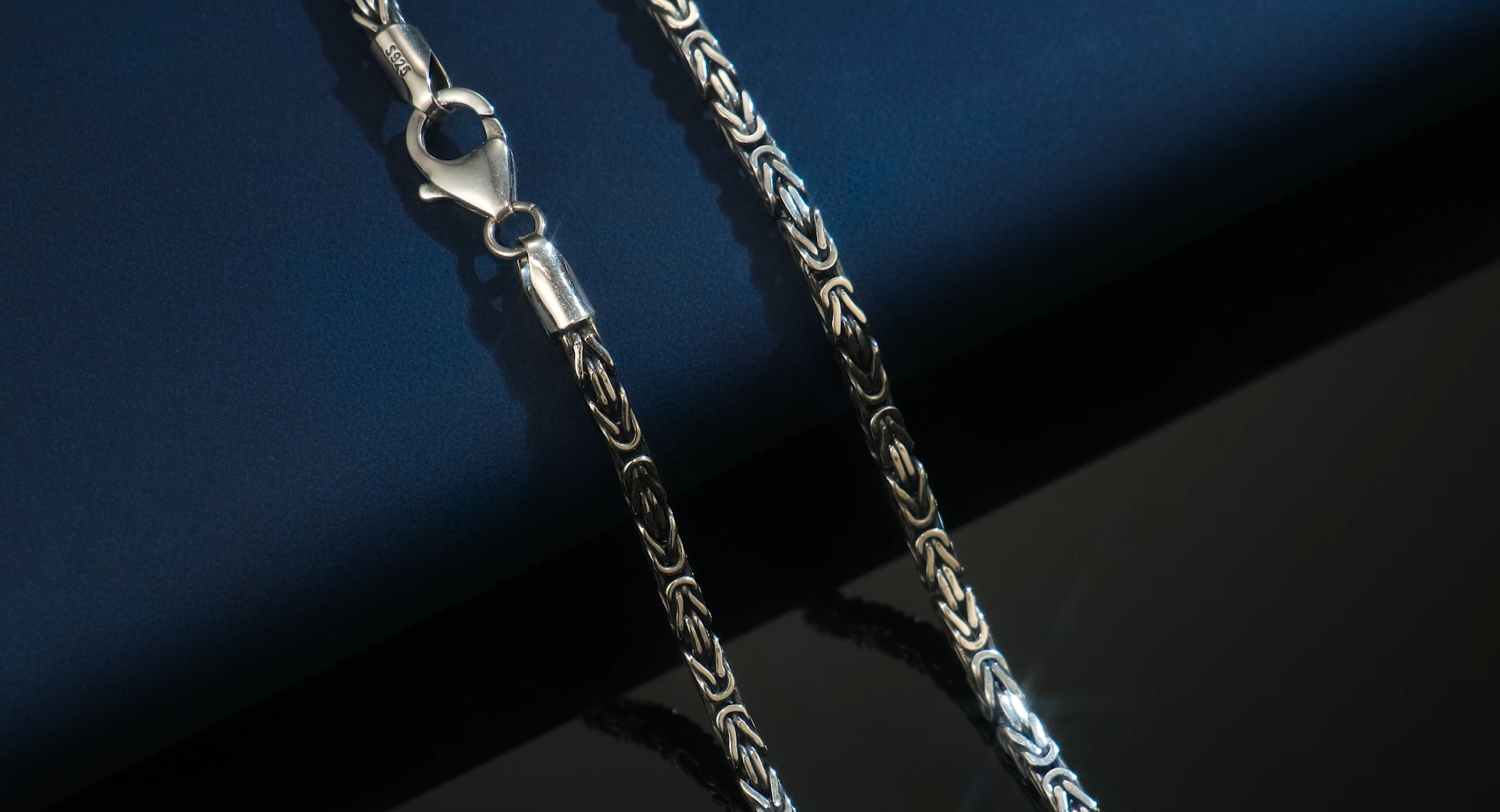 Lattd Byzantine Chain Sterling Silver Byzantine Necklace for Men