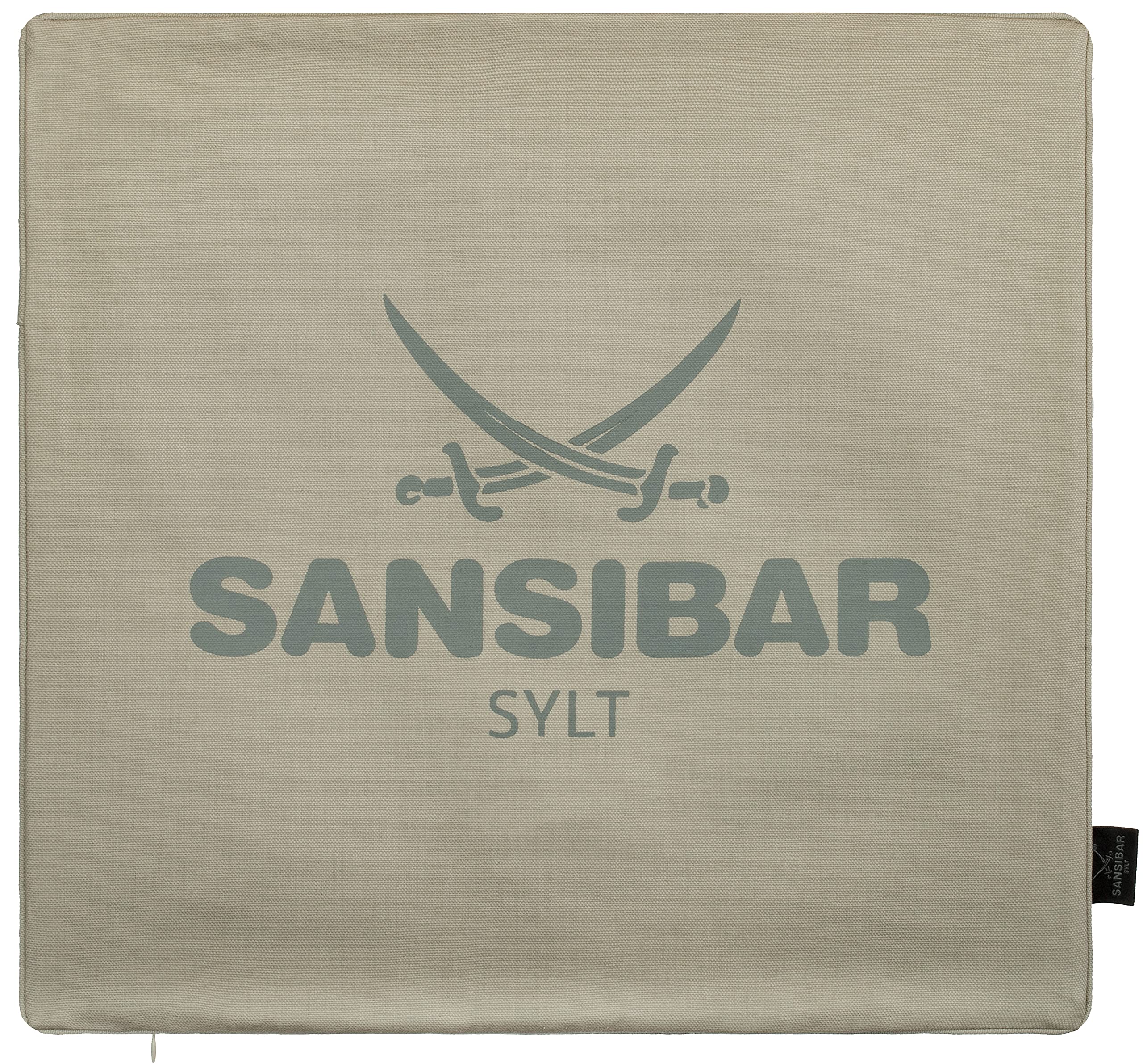 SANSIBAR Kissen 2er-Set – Grau/Weiß, 45x45 Cm, 100% Baumwolle Mit Verstecktem Reißverschluss
