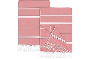 Utopia Towels - Superior Turkish Beach Towel 100% Cotton Sand Free (Red, 2-Pack)