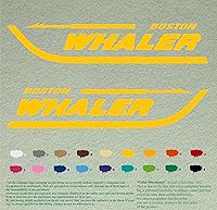 Vista 3 de Par de calcomanías Boston Whaler para barcos, calcomanías de vinilo, motor de barco, lote de 2, Blanco 010