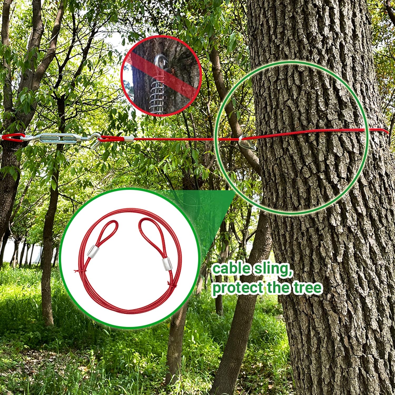 100 ft Dog Tie Out Cable with 10ft Runner Cable - Heavy Duty Long Dog Leash for Yard Training Camping Hiking Outside - Chew Proof Lead Trolley Cable with Buffer for Small Medium Large Dogs